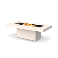 Ecosmart Gin 90 Dining Fire Pit Table Bone with Stainless Steel AB8 Burner