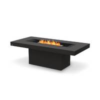 Ecosmart Gin 90 Dining Fire Pit Table - Graphite with Stainless Steel AB8 Burner