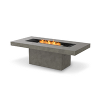 Ecosmart Gin 90 Dining Fire Pit Table - Natural with Stainless Steel AB8 Burner