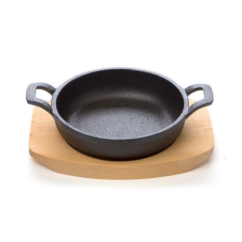 Pyrolux Oval Gratin - Cast Iron with Maple Tray