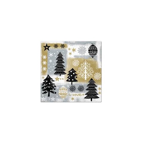 Christmas Lunch Napkin Design Gold