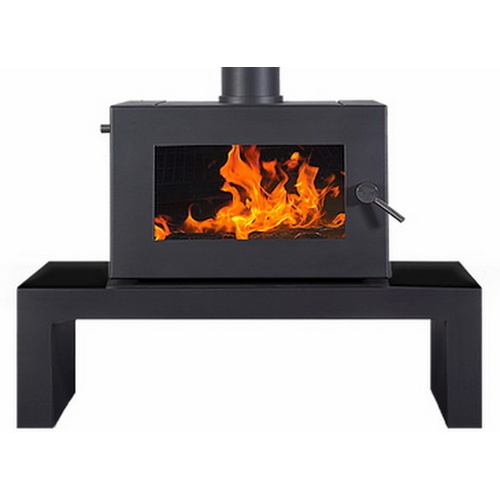 Blaze B605 Radiant/Convection Wood Heater on Coffee Table base w/remote fan 