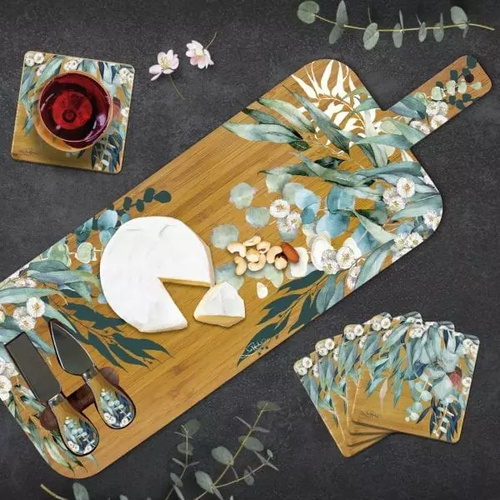 LP Bamboo Large Serving Platter with matching Cheese Knives - Native Eucalypt Design