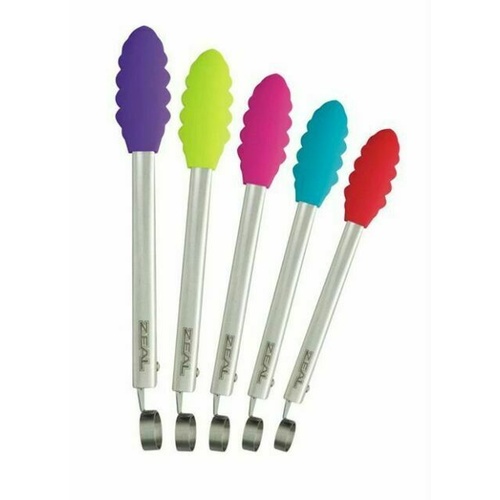 ZEAL SILICONE TONGS 5 ASST COLOURS 25CM - WAS $19.95 - NOW $16.95