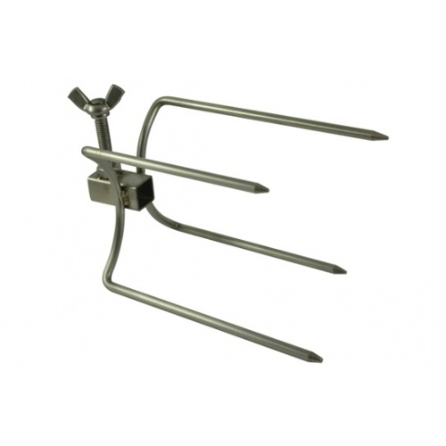 Flaming Coals Small 4 Prong Rotisserie Fork for Chicken suits 10mm square(pair)