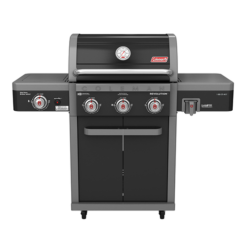 Coleman Revolution 3 Burner BBQ W/ Side Burner - Black Matte