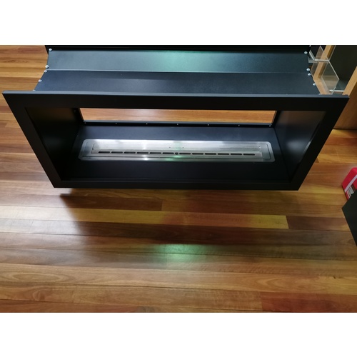 Icon Double Sided Slimline Firebox 1350 w 1100 Burner - Black fascia