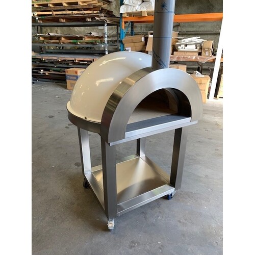 ZRW1100 Zesti Pizza oven with Open Stainless Trolley
